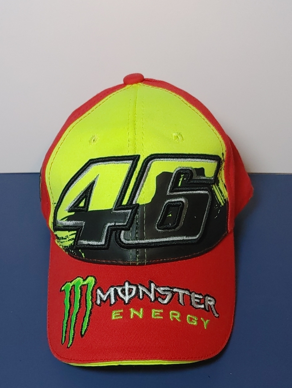 Valentino Rossi #46 Monster Energy Racing Cap - Neon Yellow & Red, OS Like New